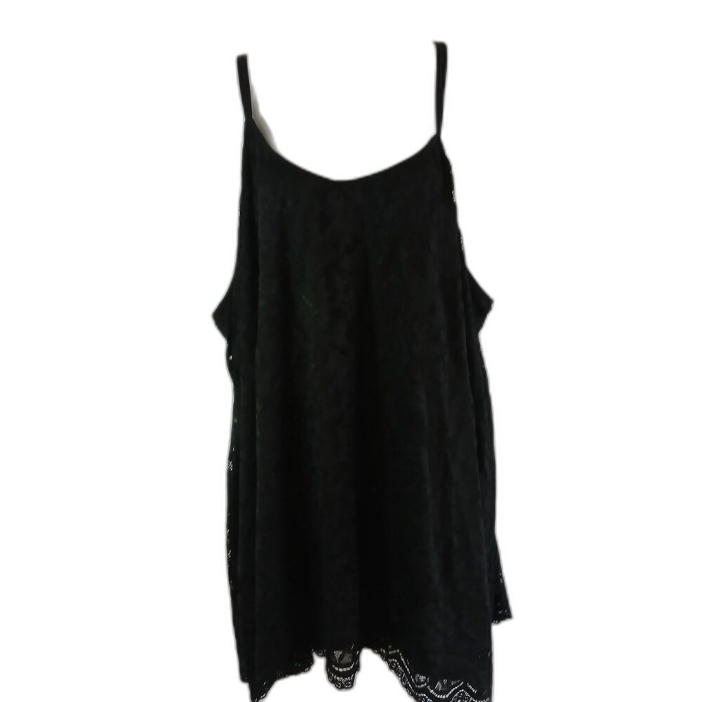bloom chic dress Black Lace Overlay  Babydoll Stretch Floral Sz 28 Swing Party